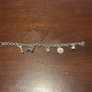 Dog charm bracelet sterling silver